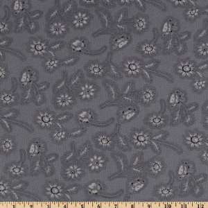  45 Wide Garden Club Dotted Floral Slate Fabric By The 