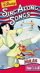   Sing Along Songs   Mulan Honor To Us All VHS 786936071429  