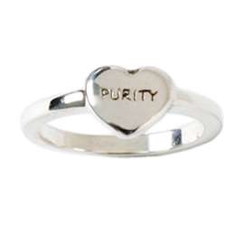 NEW Popular LDS Girls Ster. Silver Heart Purity Ring  