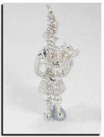 Man With Bagpipes sterling silver charm .925 x1 Scottish Scotland 