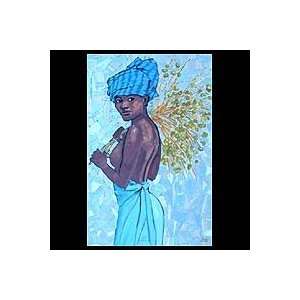  NOVICA Cubist Painting   Afro Beauty I