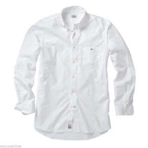 LACOSTE 100% Cotton Mens L/S Washed Oxford Dress Shirt  