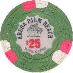 Old $25 ARUBA PALM BEACH Casino Poker Chip Vintage H/C  