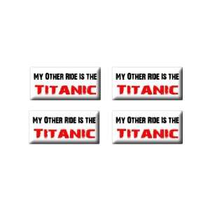  Vehicle Car Is The Titanic   3D Domed Set of 4 Stickers Automotive