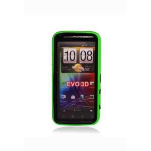 HTC EVO 3D Armor Case   Black/Green (Package include a HandHelditems 