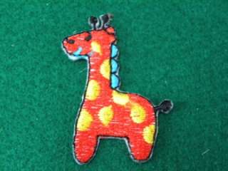 FANCY GIRAFFE ZOO IRON ON PATCH EMBROIDERED I275  