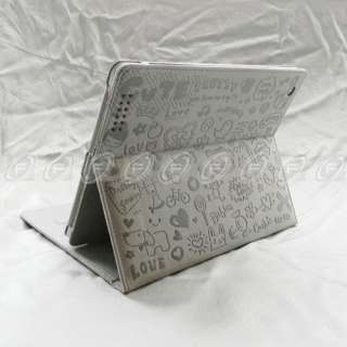 The New iPad 3rd Magnetic Smart Cover PU Leather Case Cute Embossed 
