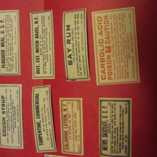 RX Apothecary medicine bottle label gum vintage old antique unused tag 