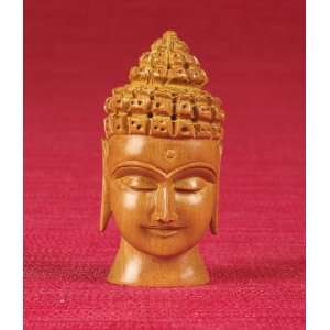   Buddha Bust   Sandalwood   3 Wood Statue  WC049