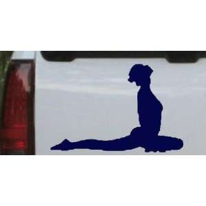 Navy 16in X 10.9in    Yoga Pose Silhouettes Car Window Wall Laptop 