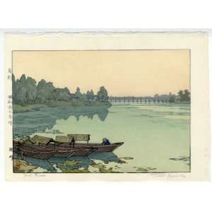   Yoshida Japanese Woodblock Print; Yodo River, 1942
