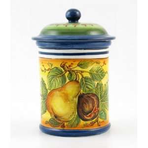  Hand Painted Italian Ceramic 7.4 inch Canister Campagna 