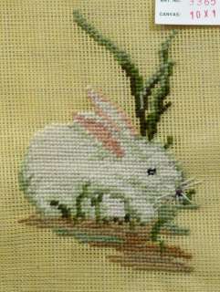   WORKED NEEDLEPOINT CANVAS TAPESTRIES (RABBITS) BY POMAN (#0844)  