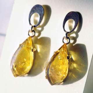 DESCRIPTION  Baltic Amber Sterling Silver Earrings. Elegant and 
