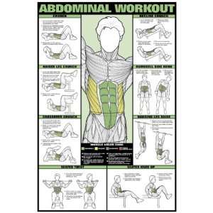  Abdominal Workout 24 X 36 Laminated Chart Sports 