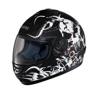  HAWK Matte Black Bloody Bones Full Face Motorcycle Helmet 