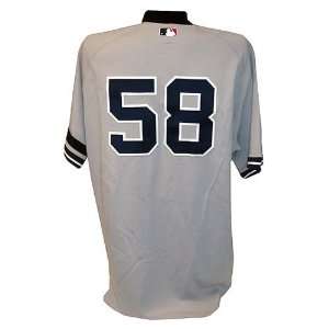  Yankees #58 2007 Game Issued Road Grey Jersey with Arm 