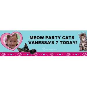 rachaelhale Glamour Cats Personalized Photo Banner Standard 18 x 61