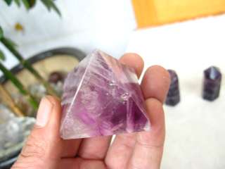 A++ NATURAL FLUORITE SPHERE BALL + Pyramid + POINT 21  