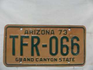 1973 Arizona TFR 066 License Plate Grand Canyon  