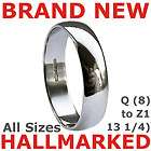   9ct 375 Solid UK HM White Gold D Shaped Profile Wedding Band Ring Q Z1