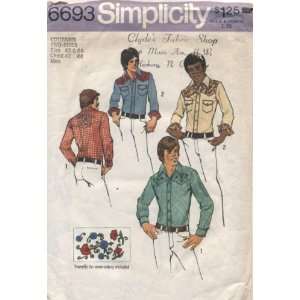    Simplicity Mens Western Shirt Sewing Pattern #6693 