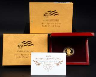 2008 $10 Louisa Adams First Spouse 1/2 Ounce .9999 Fine Gold Proof 