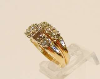 ESTATE 14K YELLOW GOLD .70cttw DIAMOND ENGAGEMENT RING & WEDDING BAND 