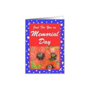  Memorial Day Red Poppies & Blue Stars Card Health 