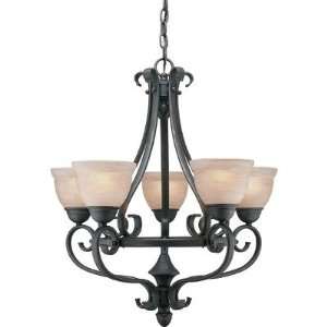  Forte Lighting 2217 05 64 5 Light Chandelier, Bordeaux 