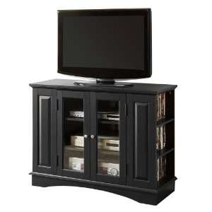  42 Bedroom TV Console w/ Side Media Storage   Black By 