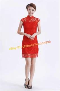 Chinese Women Mini Cheongsam Evening Dress/Qipao Suit  