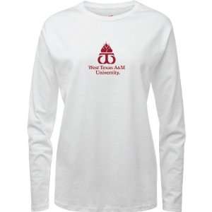 West Texas A&M Buffaloes White Womens Logo Long Sleeve T Shirt