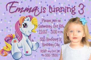 My Little Pony Photo Birthday Party Invitations x2  