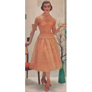 Vintage Crochet PATTERN to make   Lace Formal Evening Dress 1950s. NOT 