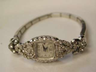Old Vintage 14k Gold Gruen Ladies Diamond Watch Precision 275 21 