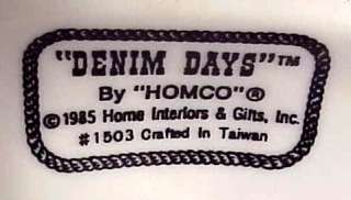 Denim Days Figurines #1503 Homco 1985 Boy Girl Puppies  