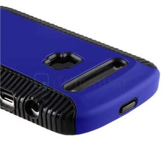 Black Blue Hybrid Hard Case+3x Privacy LCD Pro For BlackBerry Bold 