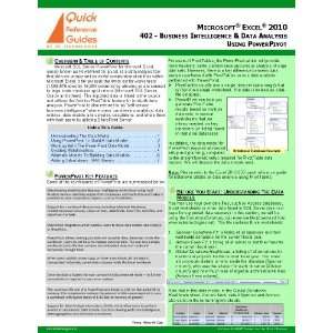  Microsoft® Excel® 2010 Quick Reference Guide 402   Business 