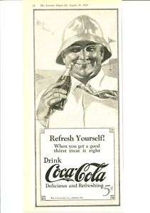 1924 Coca Cola REFRESH YOURSELF/RAINCOAT GUY Ad  