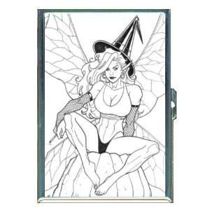Witch Sexy Pin Up Smoking ID Holder, Cigarette Case or Wallet MADE IN 