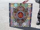 ORIGINAL ANTIQUE STAINED GLASS CHURCH RELIGIOUS GOTHIC WINDOW JP2002