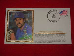 1992 Robin Yount Brewers 3,000 Hits Silk Cachet  