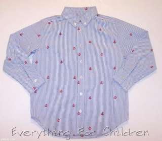 Boys KELLYS KIDS dress shirt 5 6 NEW anchor blue  