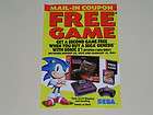   Genesis with Sonic 2 and Get a Second Game Free   Sega certificate