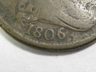 1806 Draped Bust Half Cent. Better date.  