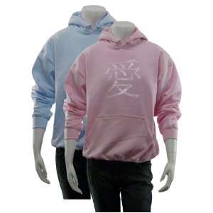 Womens Pink Chinese Love Symbol Hoodie L   Made using the word LOVE 