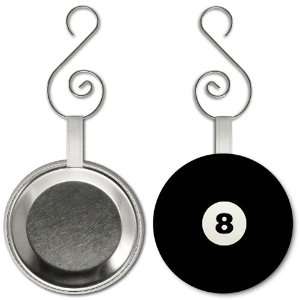  EIGHT BALL Pool Billiards 2.25 inch Button Style Hanging 