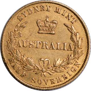 Australia 1857 Victoria Gold Half Sovereign   Extremely rare in High 
