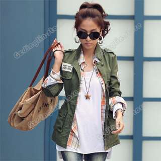   Breasted Long Sleeve Cotton Casual Jacket Coat Overcoat Outerwear #197